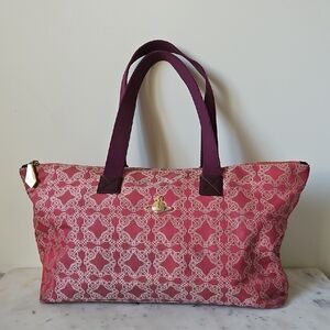 VIVIENNE WESTWOOD: Large Pink Signature Orb Tote